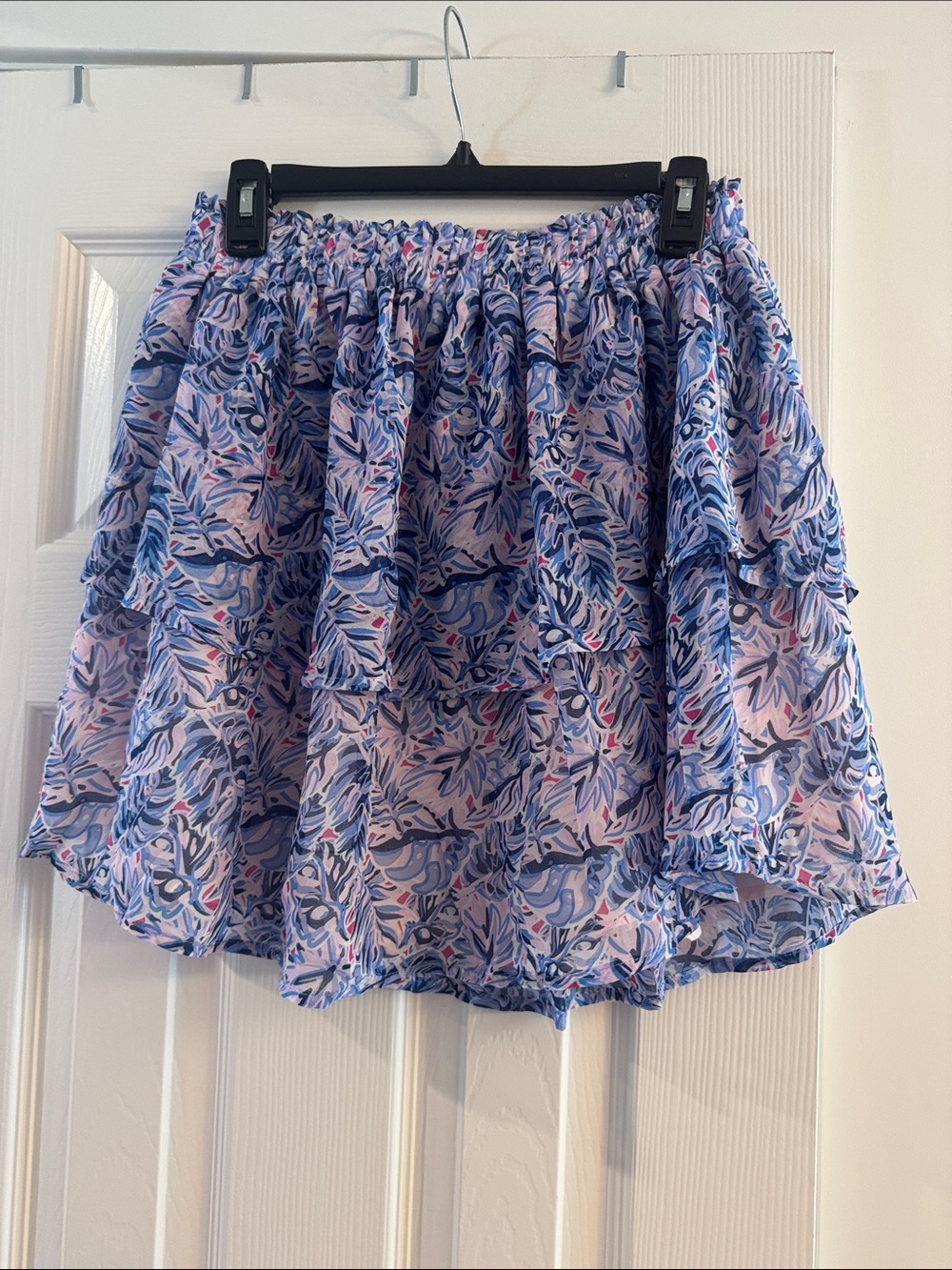 Simply Southern Blue and Pink Tiered Floral Skirt